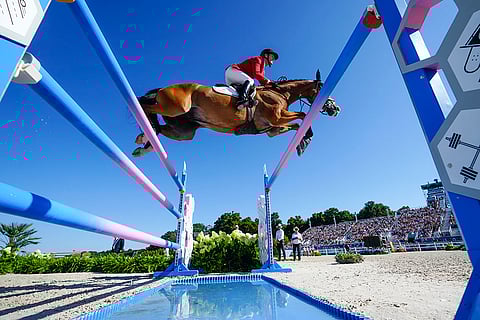 USA's McLain Ward during the Equestrian Jumping qualifiers